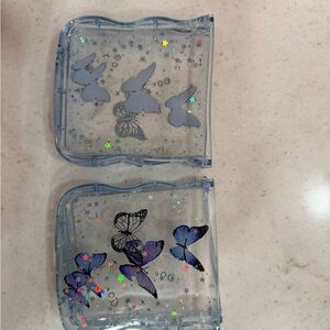 Clear Butterfly Wallet Set